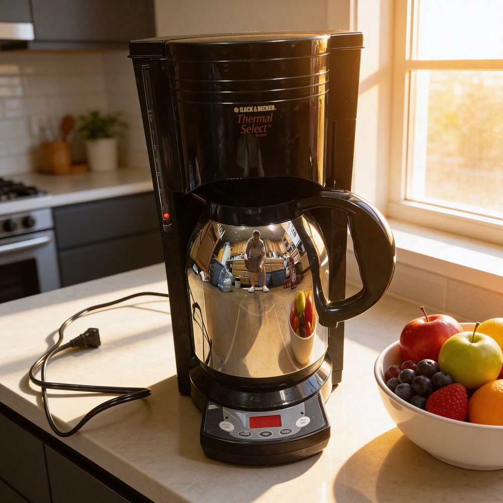 Black & Decker Thermal Select Plus Coffee Maker‎ TCM508 Type 1 Black Silver